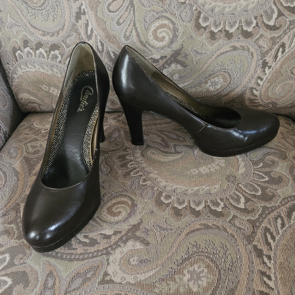 **SALE**CANDIES Pumps Heels Brown Vegan Platform
